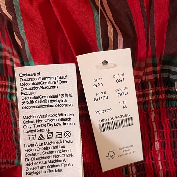 J. Crew NWT Christmas Plaid Midi Dress M Smocked Puff Sleeve Good Tidings $148 - Picture 12 of 17